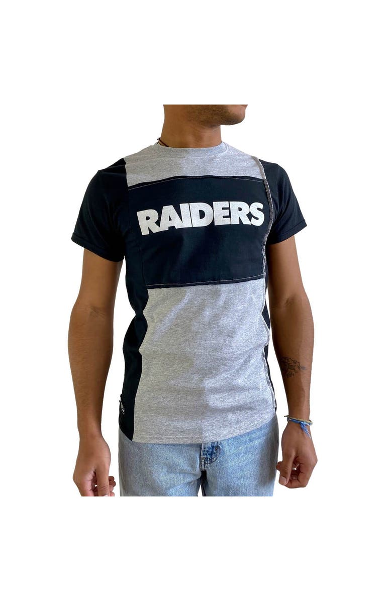REFRIED APPAREL Men's Refried Apparel Heather Gray Las Vegas Raiders Sustainable Split T-Shirt, Main, color, Heather Gray