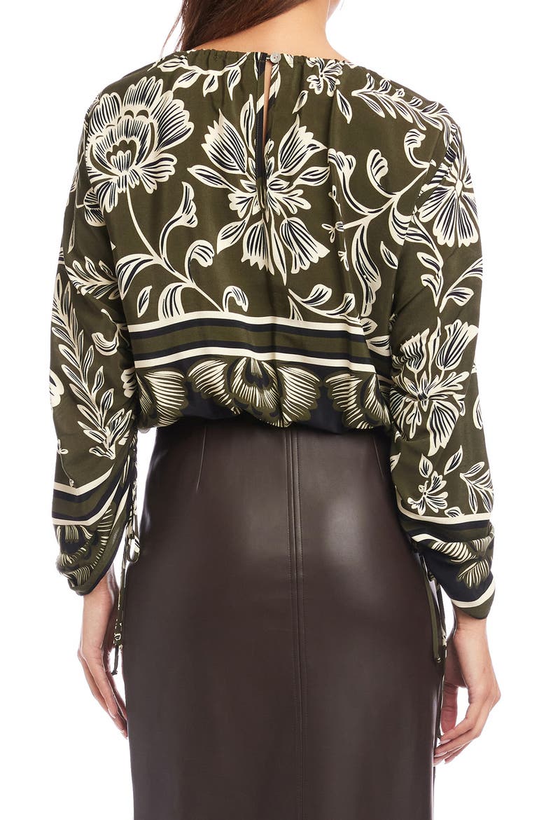 Serafina Floral Print Tie Sleeve Top, Alternate, color, PRINT