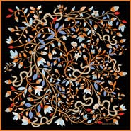 Jessie Zhao New York Double Sided Wool Silk Scarf Of Night's Enchanted Garden