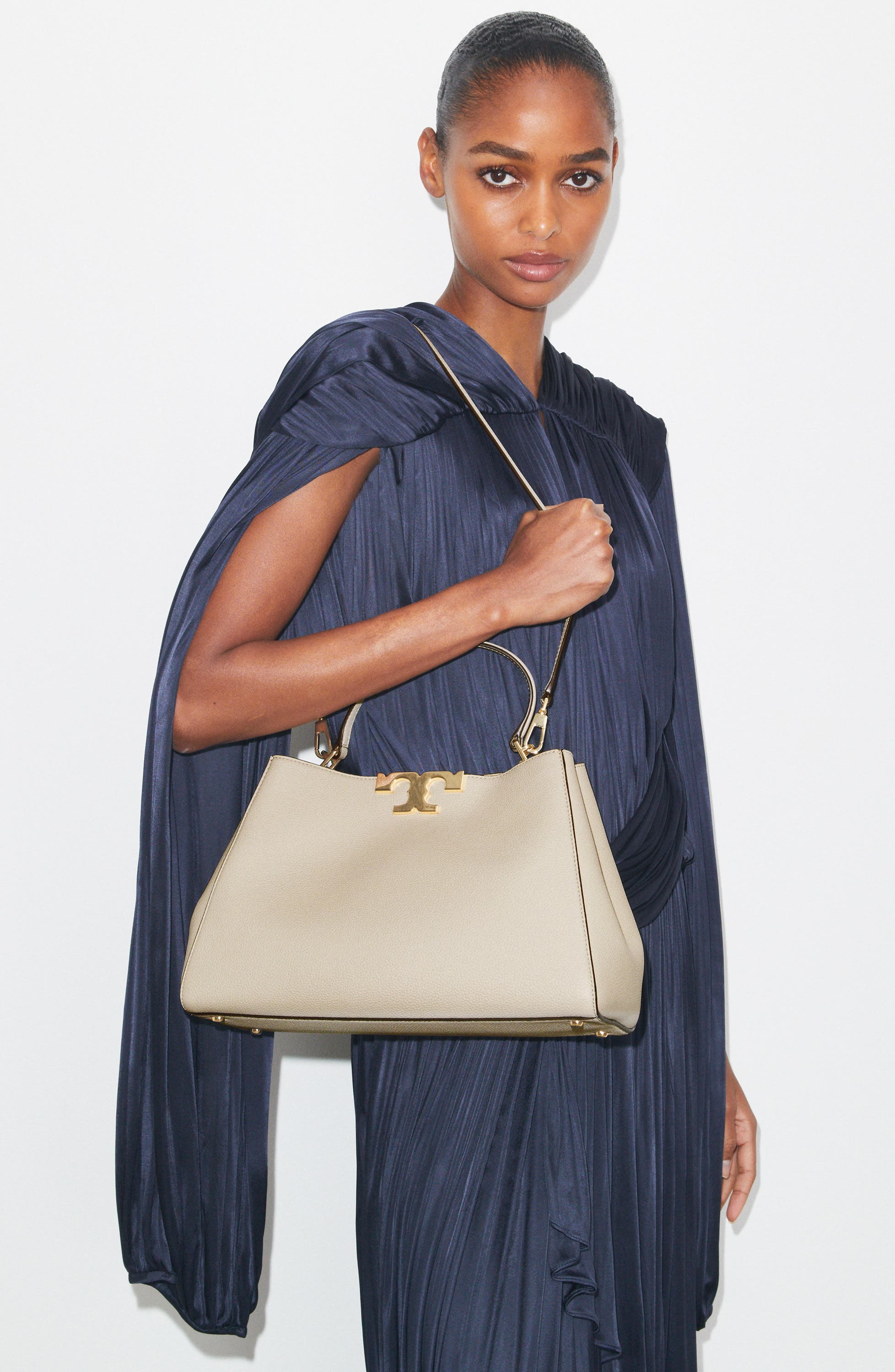 Tory Burch Eleanor Soft Leather Satchel, Alternate, color, 