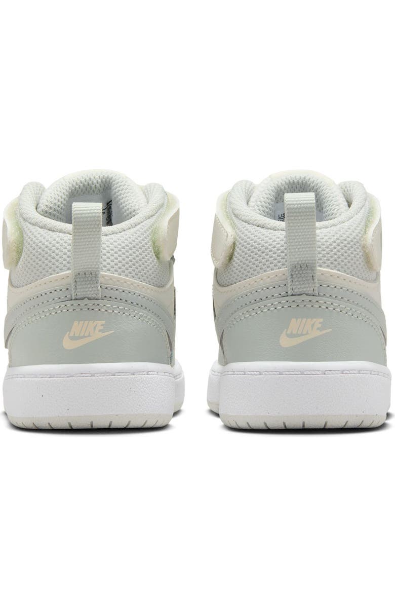 Nike Kids' Court Borough Mid 2 Sneaker, Alternate, color, Sail/ Light Silver/ White
