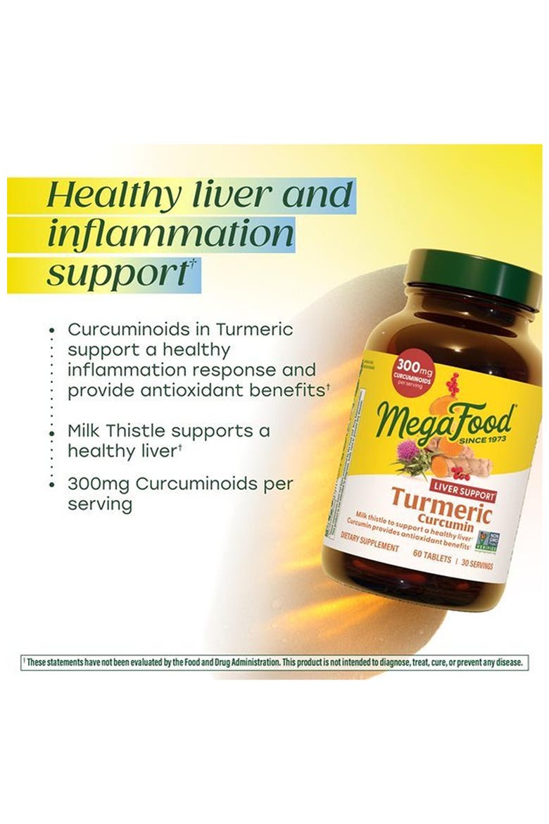 Turmeric Curcumin Supplement for Liver Support with Black Pepper & Milk Thistle, Vegan, Non-GMO, 60 Tablets, Alternate, color, None