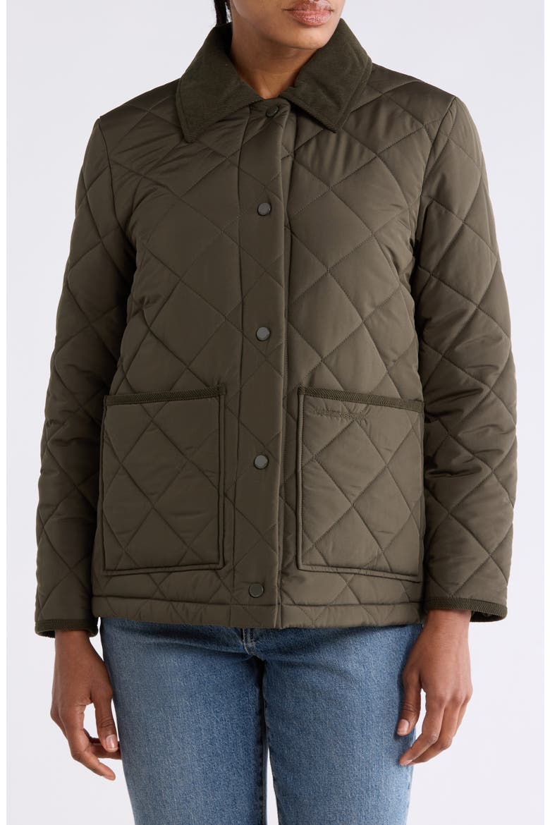 Boxy Diamond Quilted Jacket, Alternate, color, LODEN