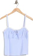 WAYF Lace Trim Stripe Cotton Camisole