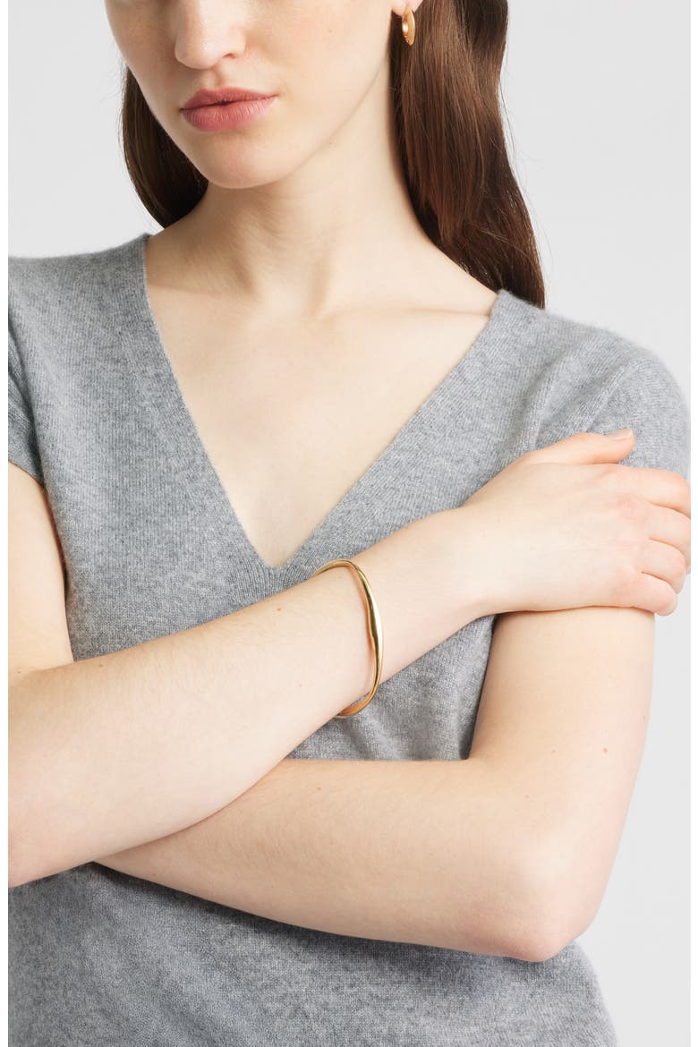 Waterproof Wavy Cuff Bracelet, Alternate, color, GOLD