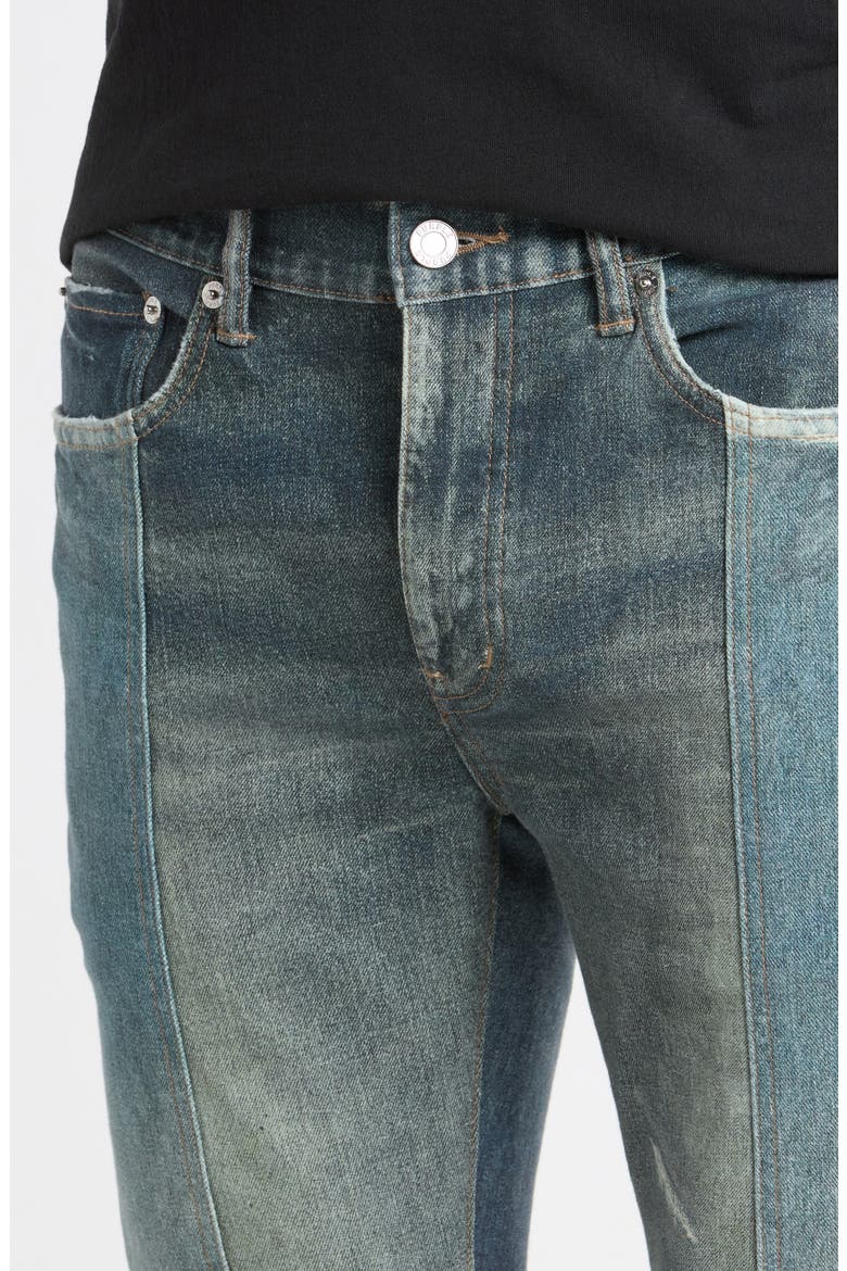 Upside Down Flare Jeans, Alternate, color, BLUE MULTI