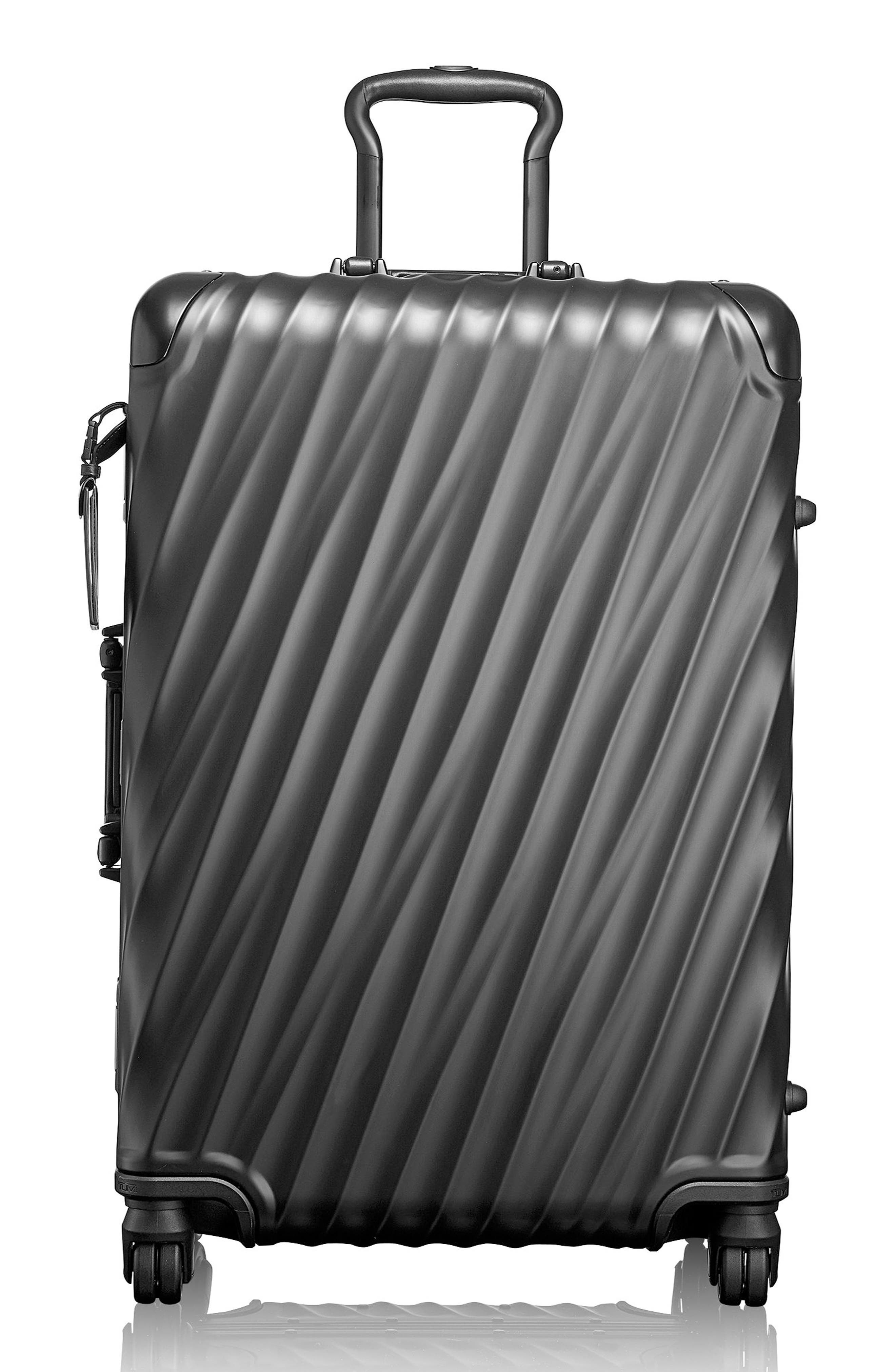 TUMI 19 Degree Aluminum 26-Inch Short Trip Wheeled Packing Case, Main, color, Matte Black