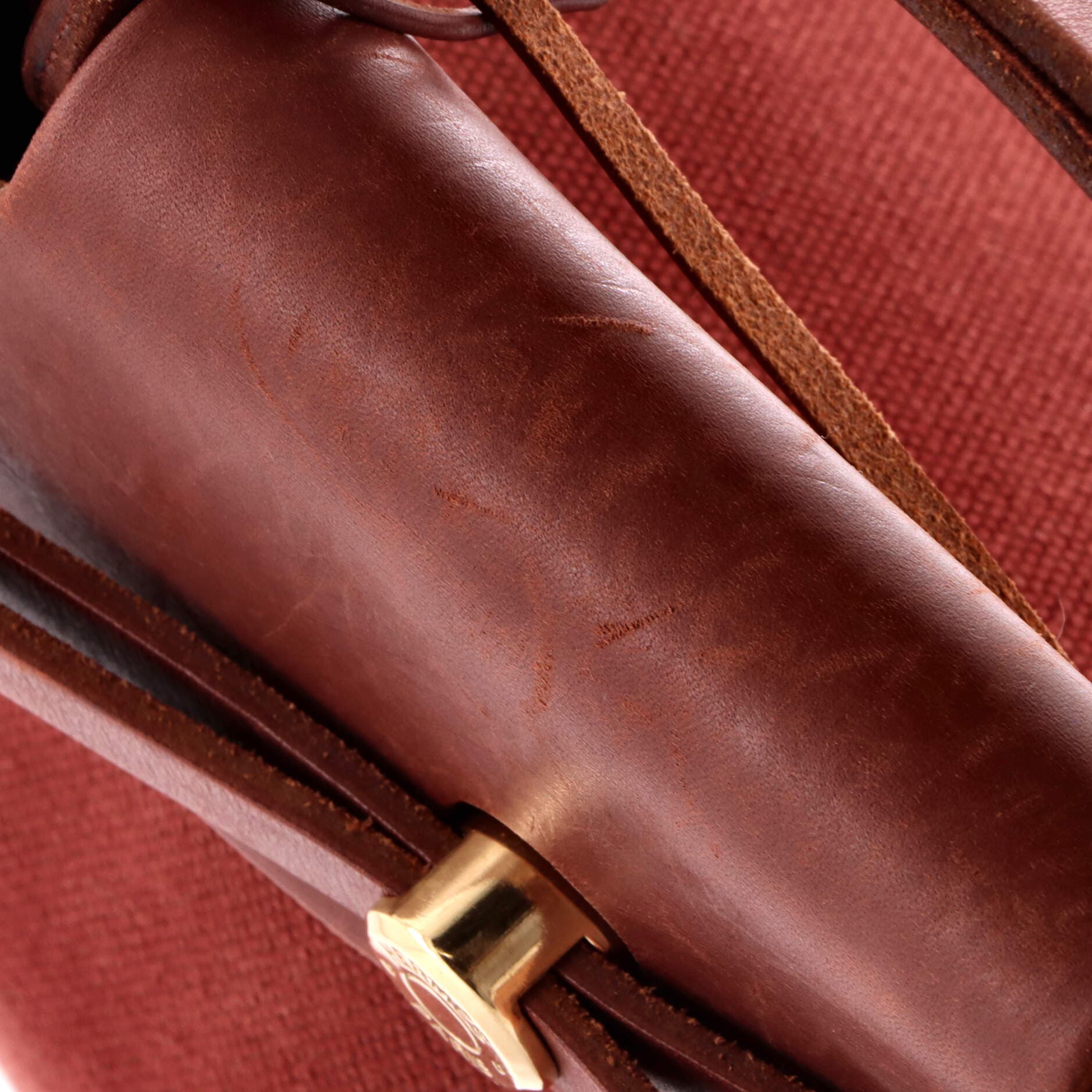 Pre-Owned Hermes Herbag Zip Leather and Toile 39, Alternate, color, Marron D'inde