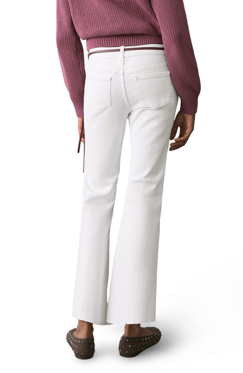 MANGO TEEN Mid Rise Crop Flare Jeans, Alternate, color, Off White