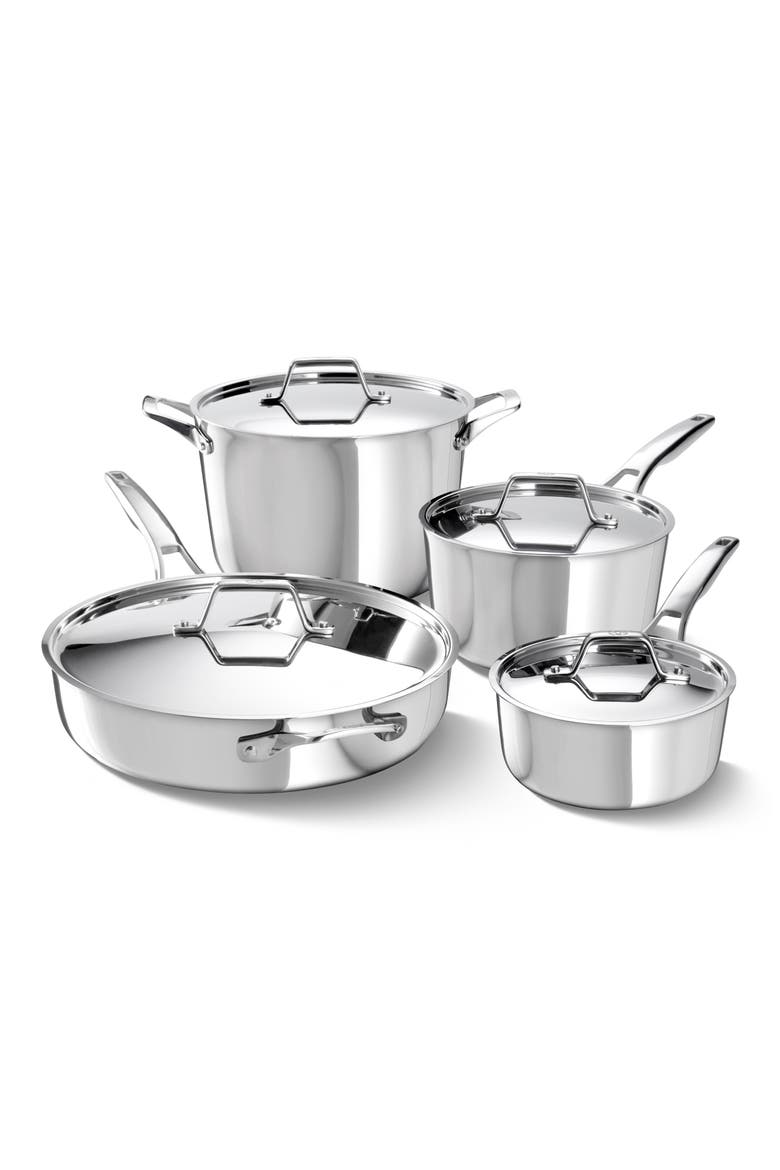 Premier Stainless Steel 8-Piece Cookware Set, Main, color, STAINLESS STEEL