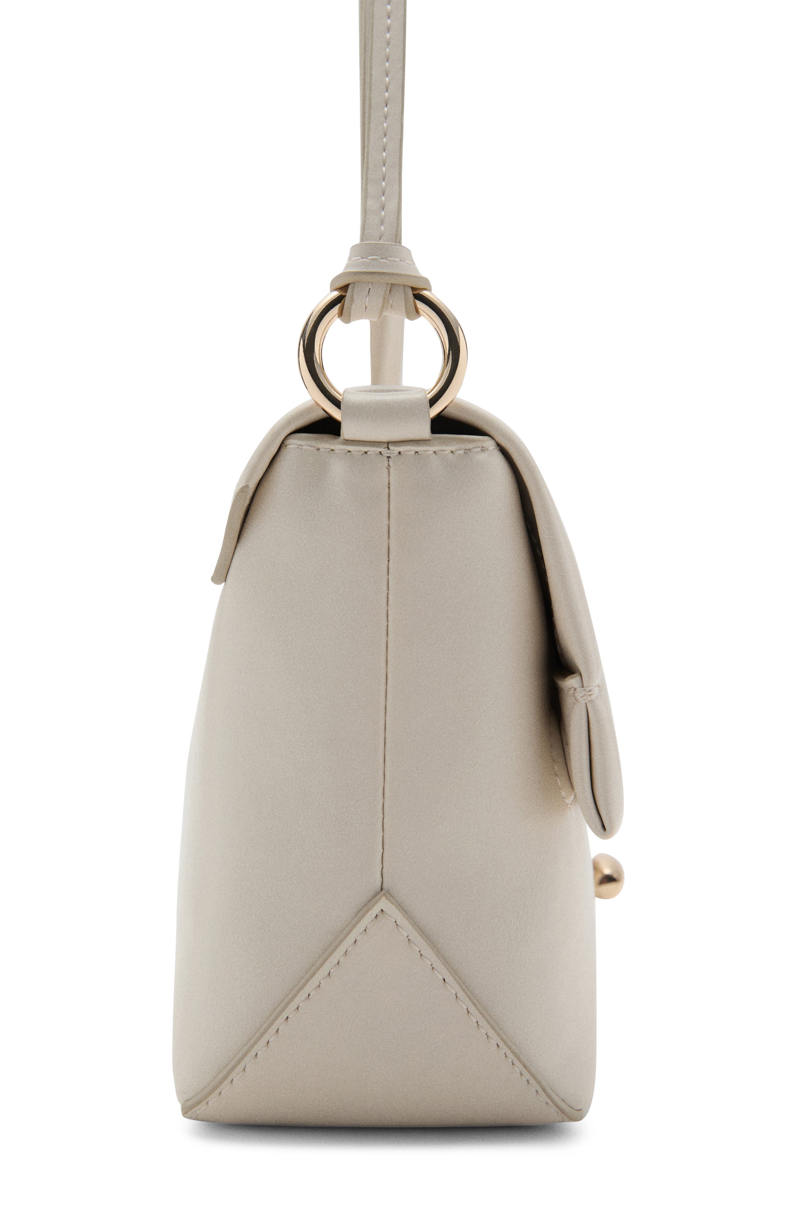 MANGO Faux Leather Shoulder Bag, Alternate, color, Off White