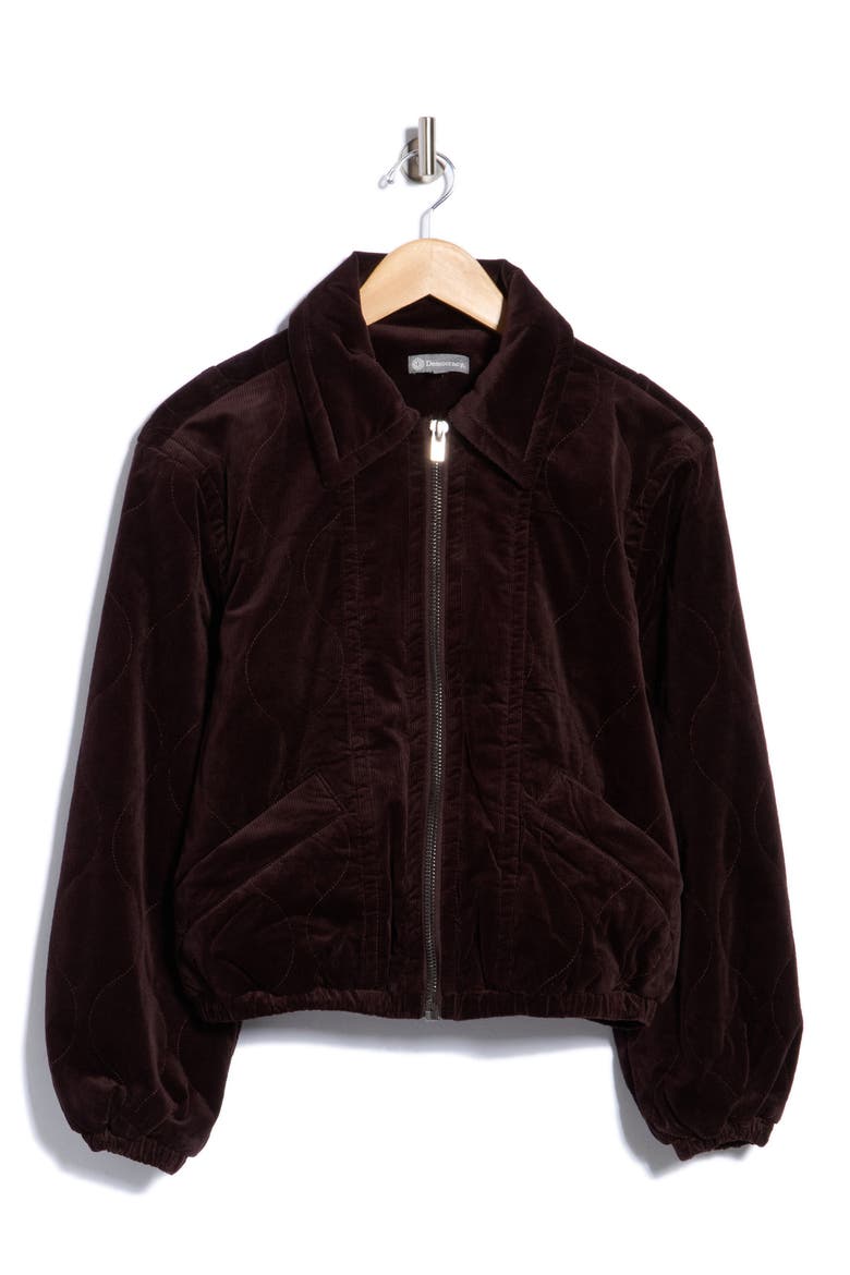 Quilted Corduroy Jacket, Alternate, color, CHOC TRUFFLE