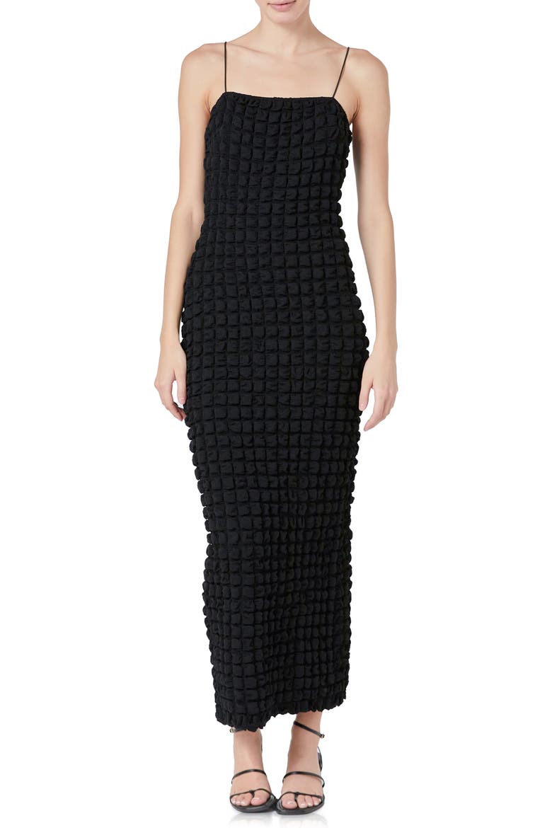 Bubble Maxi Slipdress, Main, color, BLACK