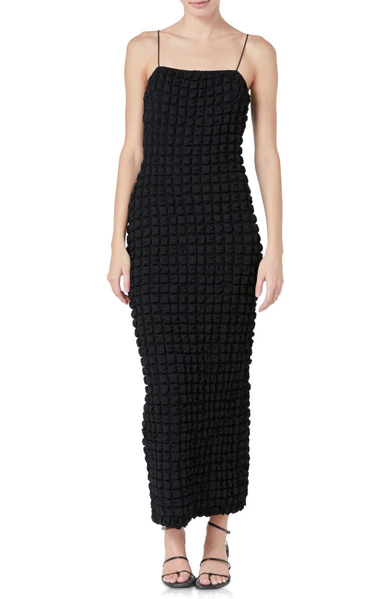 Endless Rose Bubble Maxi Slipdress, Main, color, Black