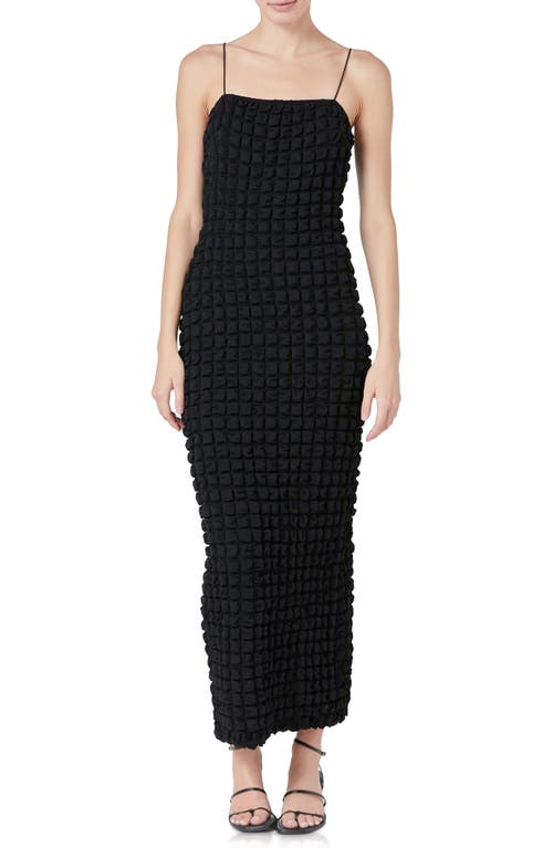 Endless Rose Puckered Bubble Maxi Dress In Black