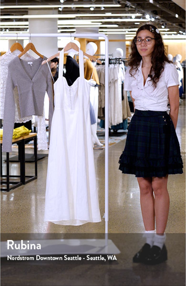 Simone Halter Neck Linen Midi Dress, sales video thumbnail