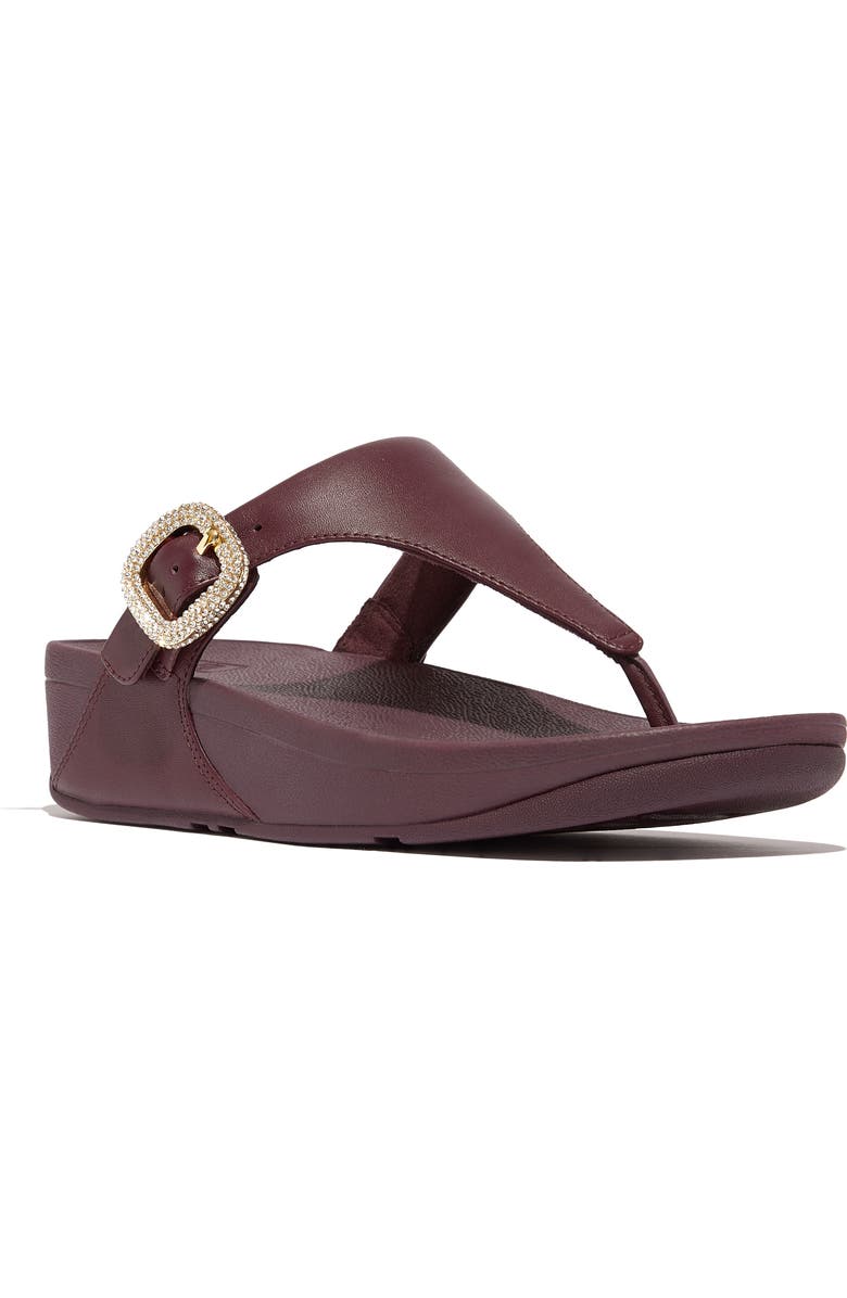 FitFlop Lulu Crystal Buckle Platform Flip Flop, Main, color, Mauve Wine