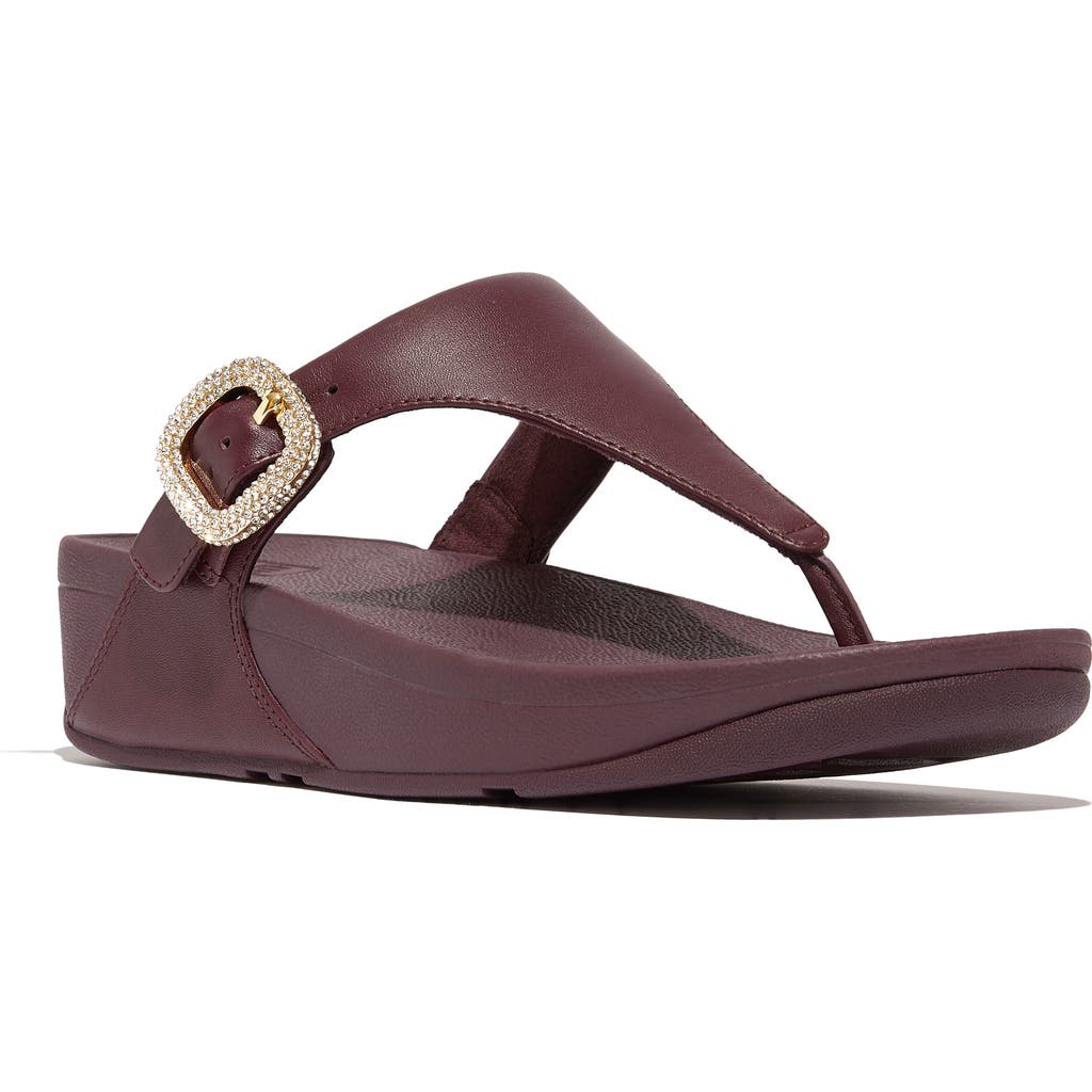 Fitflop Lulu Crystal Buckle Platform Flip Flop In Purple