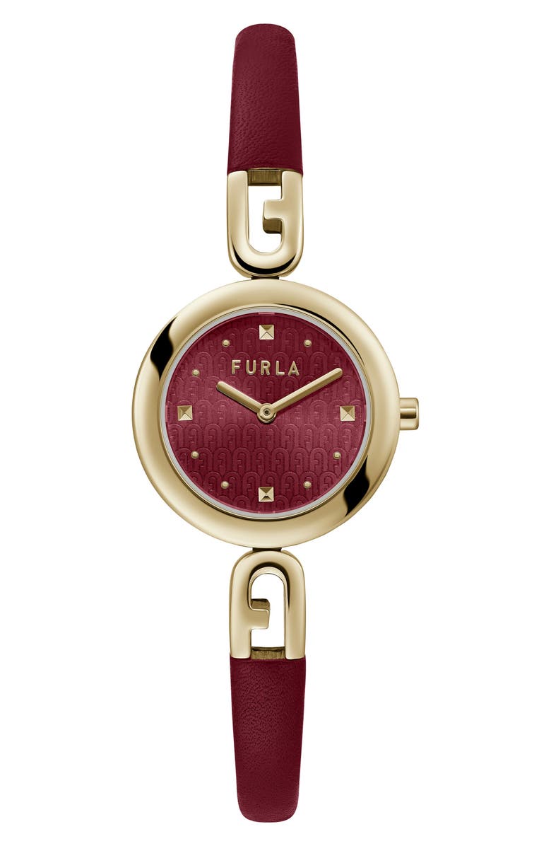 Furla Bangle Leather Strap Watch, 28mm, Main, color,