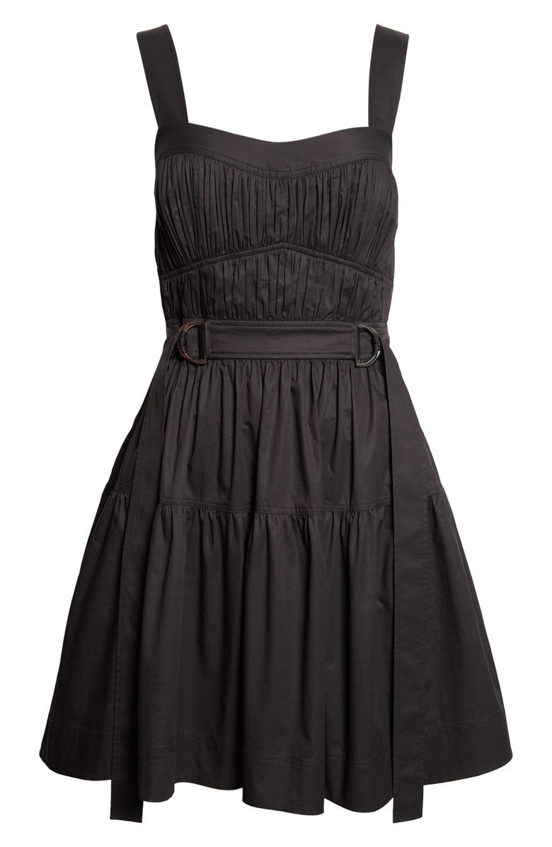 Derek Lam 10 Crosby Ivana Tiered Belted Minidress, Alternate, color, Black