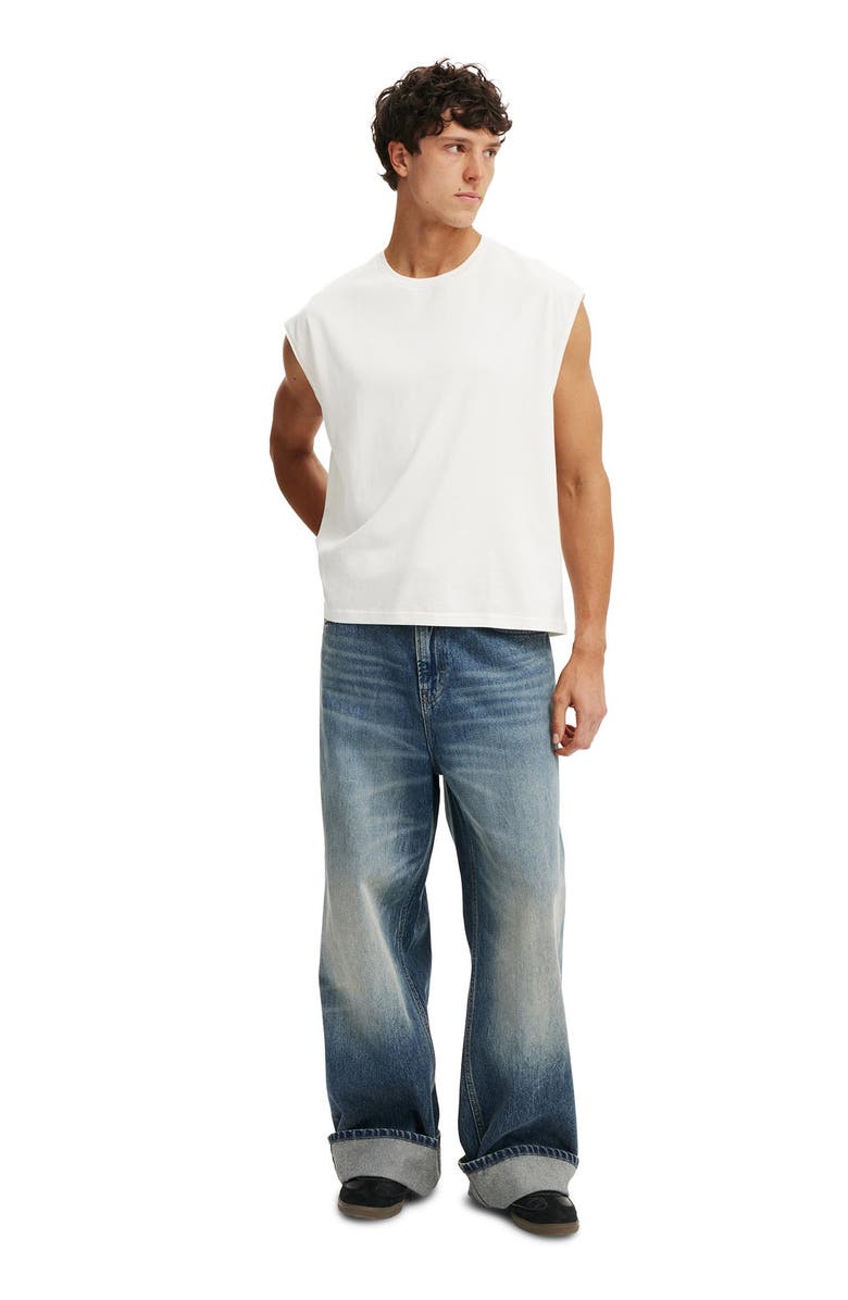 Cotton On Men's Cropped Fit Muscle, Alternate, color, Vintage White