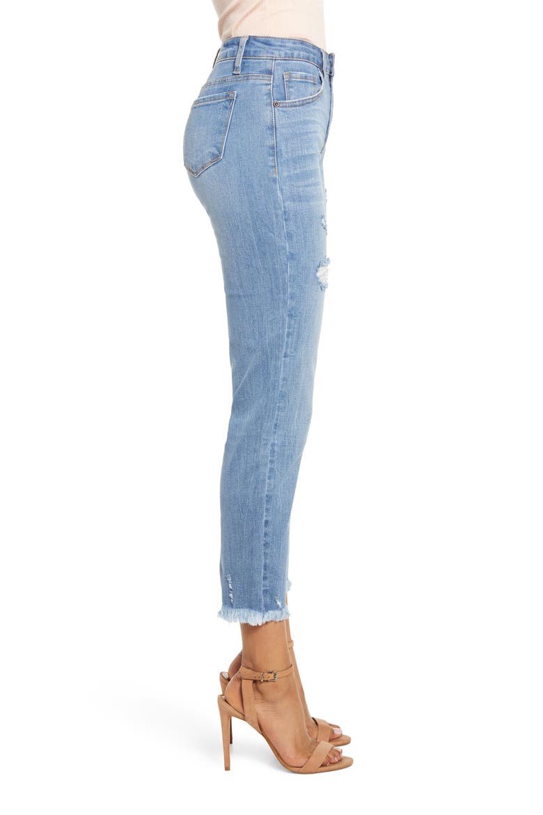 Raw Hem Skinny Jeans, Alternate, color, DENIM