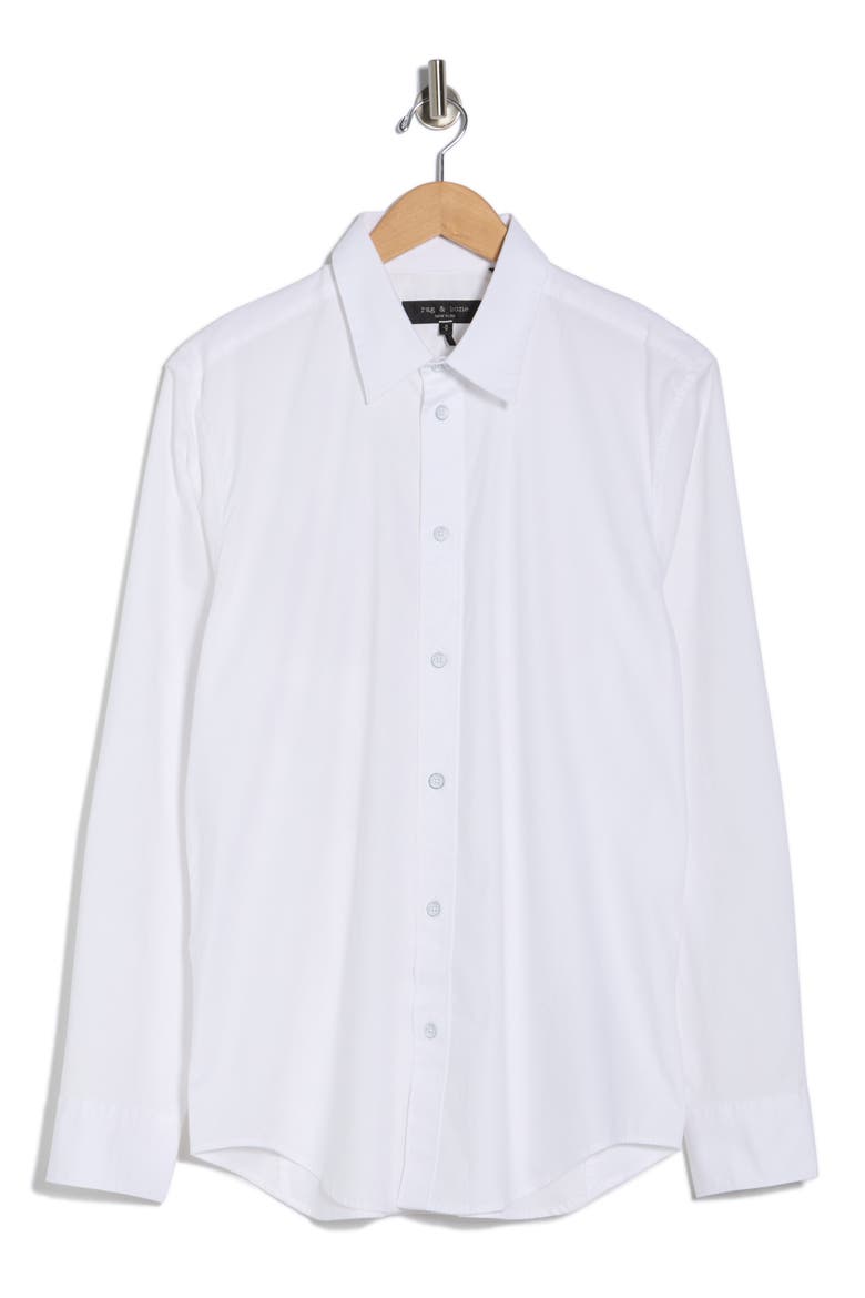 Zane Stretch Cotton Button-Up Shirt, Alternate, color, WHITE
