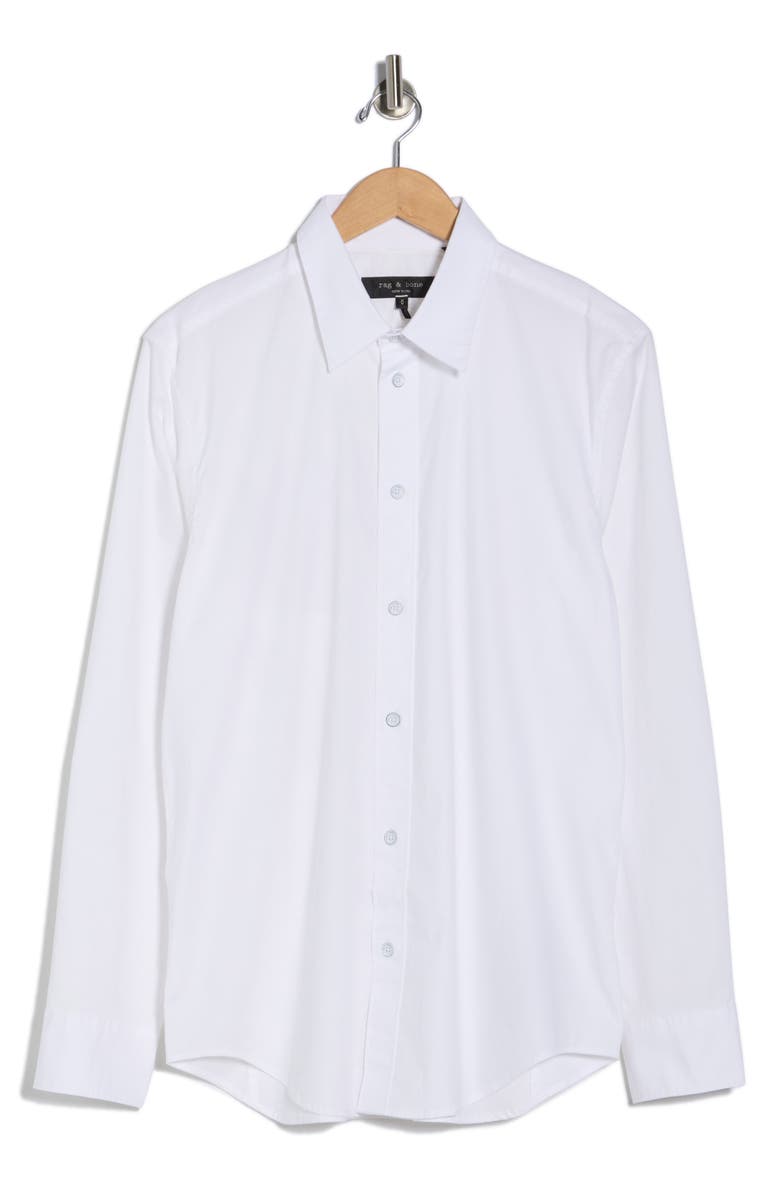 rag & bone Zane Stretch Cotton Button-Up Shirt, Alternate, color, White