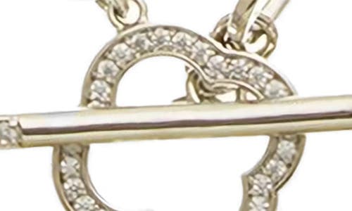 Juvell Cubic Zirconia Toggle Paper Clip Chain Necklace In Silver