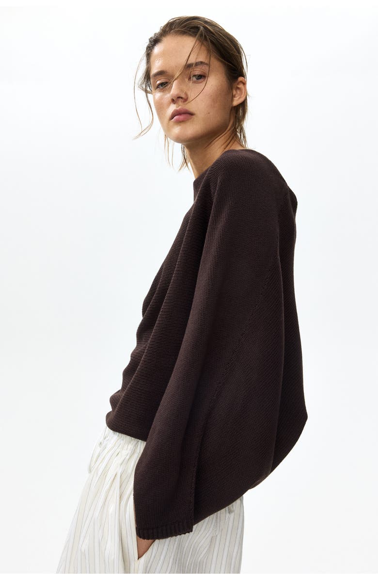 H&M Batwing-sleeved Jumper, Alternate, color, Dark Brown
