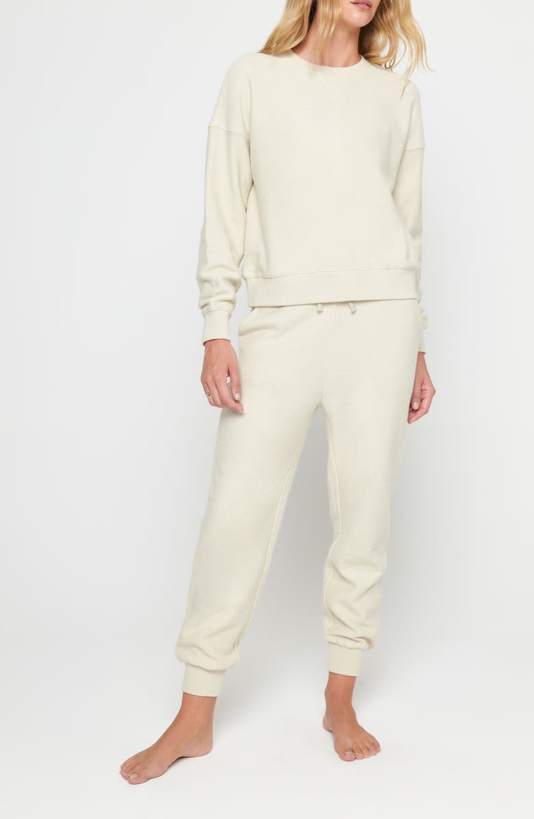 Spiritual Gangster Andi Waffle Fleece Sweatshirt, Alternate, color, Birch