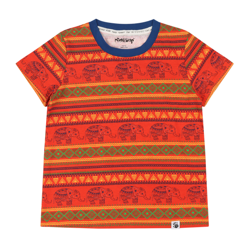Mixed Up Clothing Kids Suave Print Short Sleeve T-shirt In Jacquard Stripe