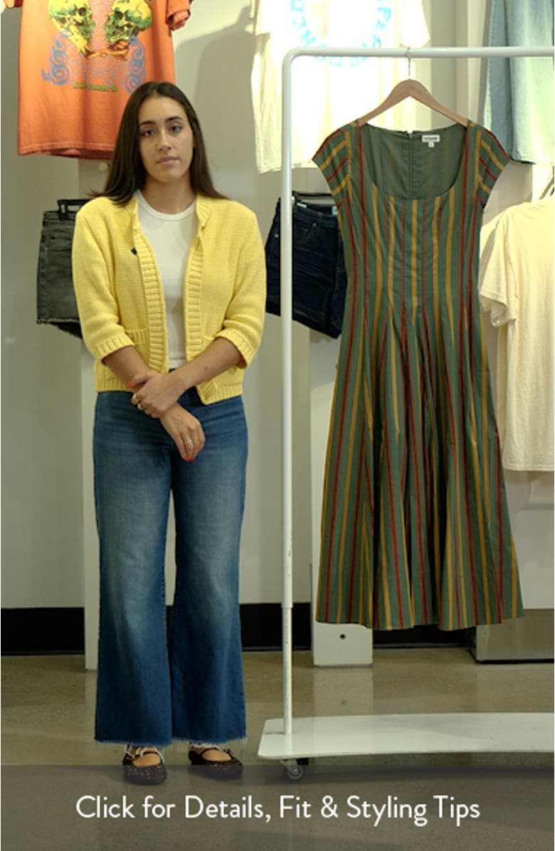 Wells Stripe Stretch Cotton Midi Dress, sales video thumbnail