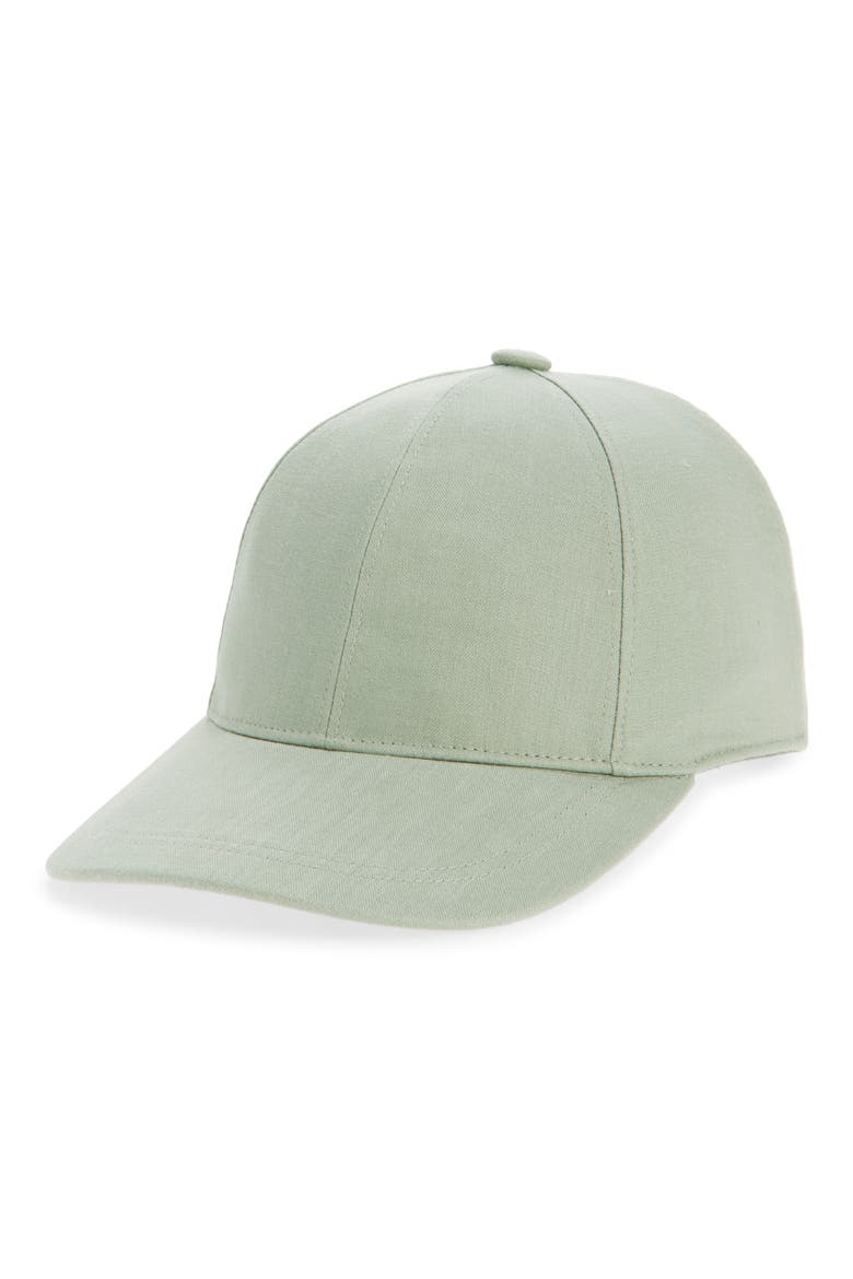 Linen Baseball Cap, Main, color, GREEN ICEBERG