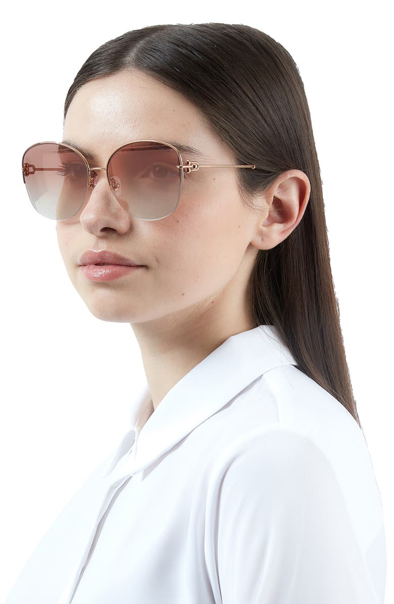 Tiffany & Co. 58mm Semirimless Round Sunglasses, Alternate, color, 