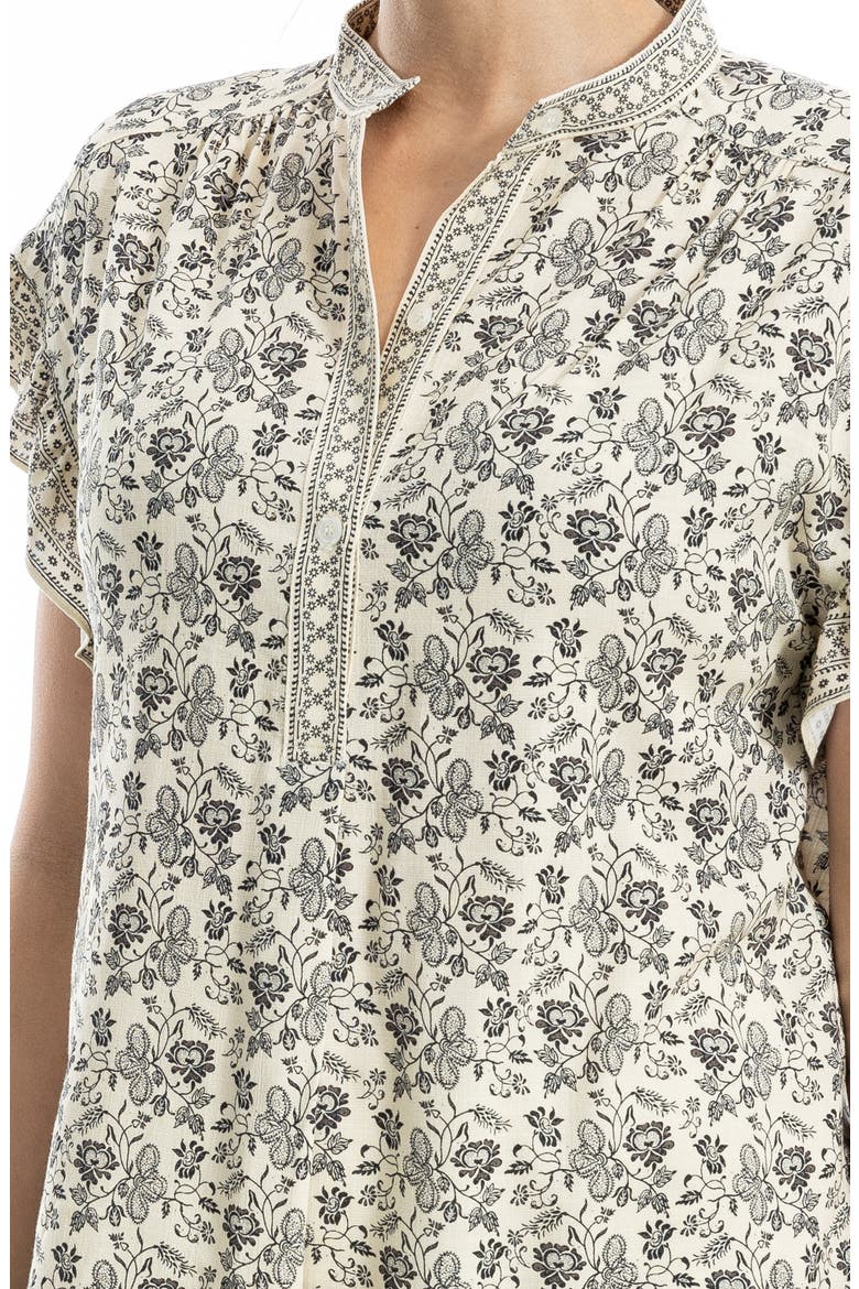 Patterned Top, Alternate, color, IVRY/ BLK VNTG STENCIL