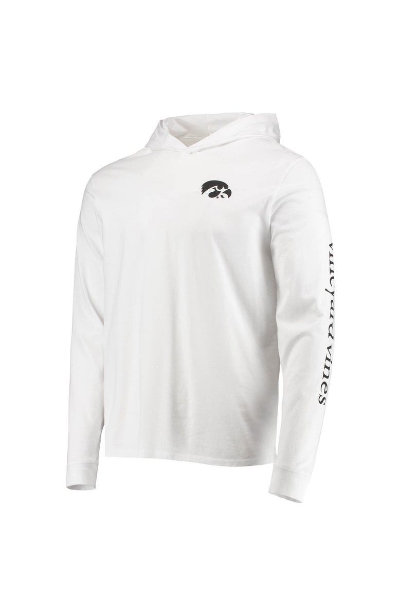 vineyard vines Men's Vineyard Vines White Iowa Hawkeyes Campus 2.0 Long Sleeve Hoodie T-Shirt, Alternate, color, 