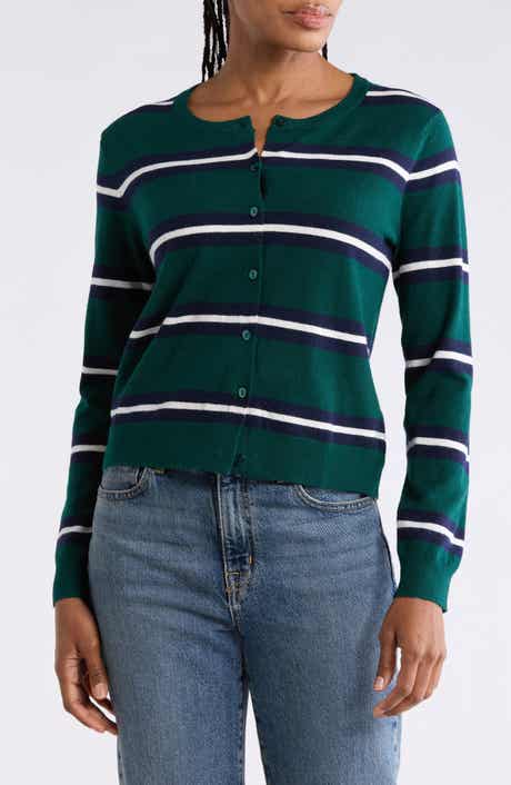 Buttoned Striped Cardigan