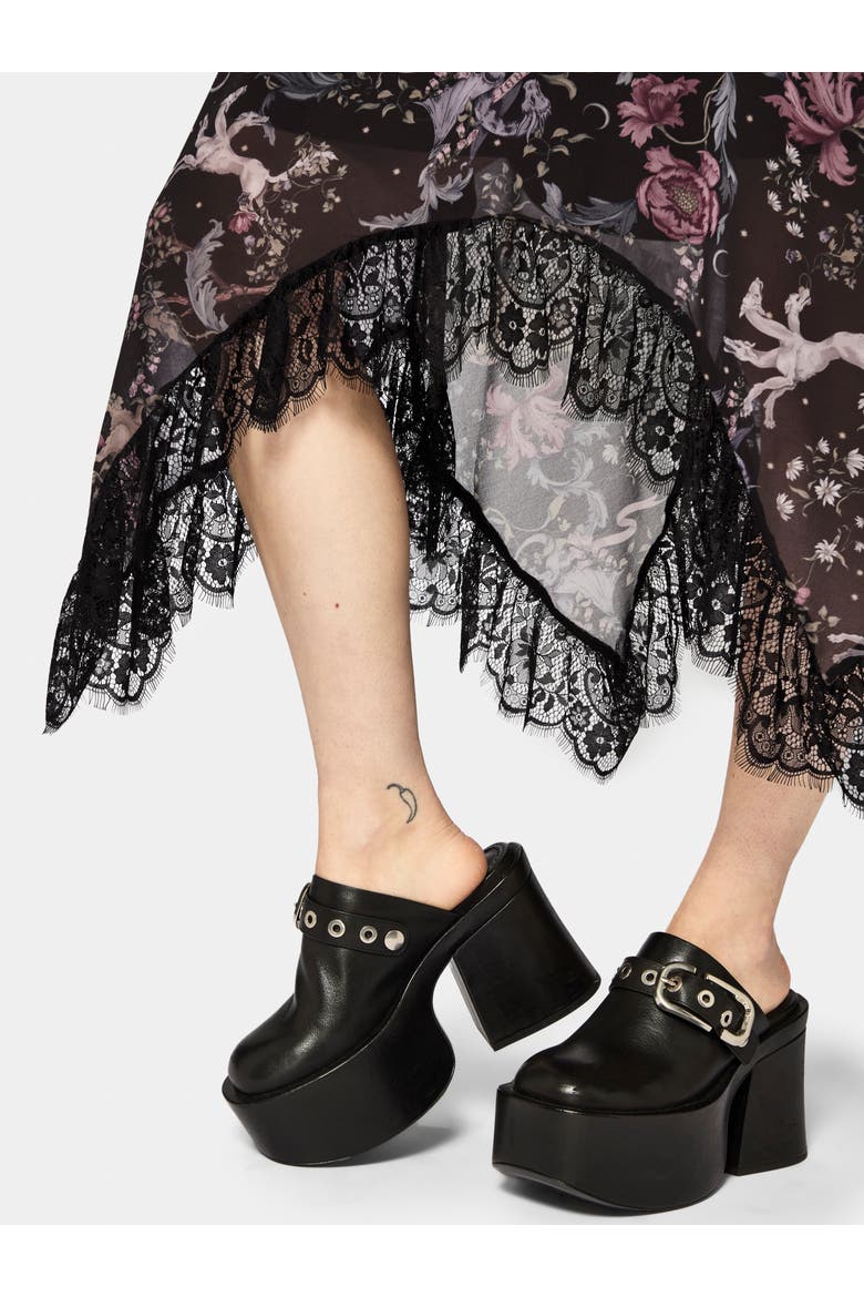 Merunicorn Enchanted Forest Midi Skirt, Alternate, color, Black
