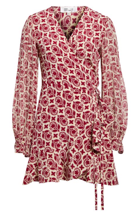 Emilia Long Sleeve Wrap Minidress