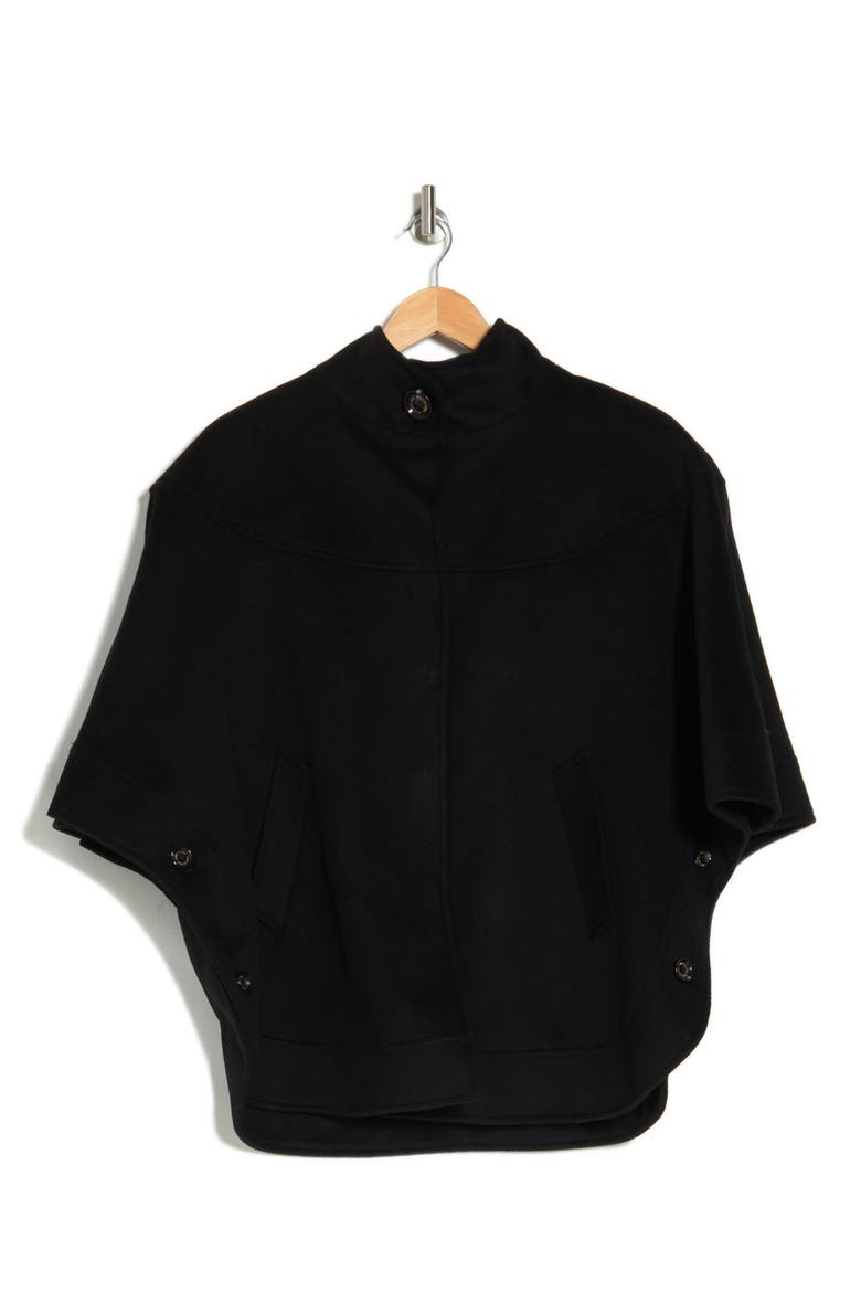 Funnel Collar Capelet, Alternate, color, BLACK