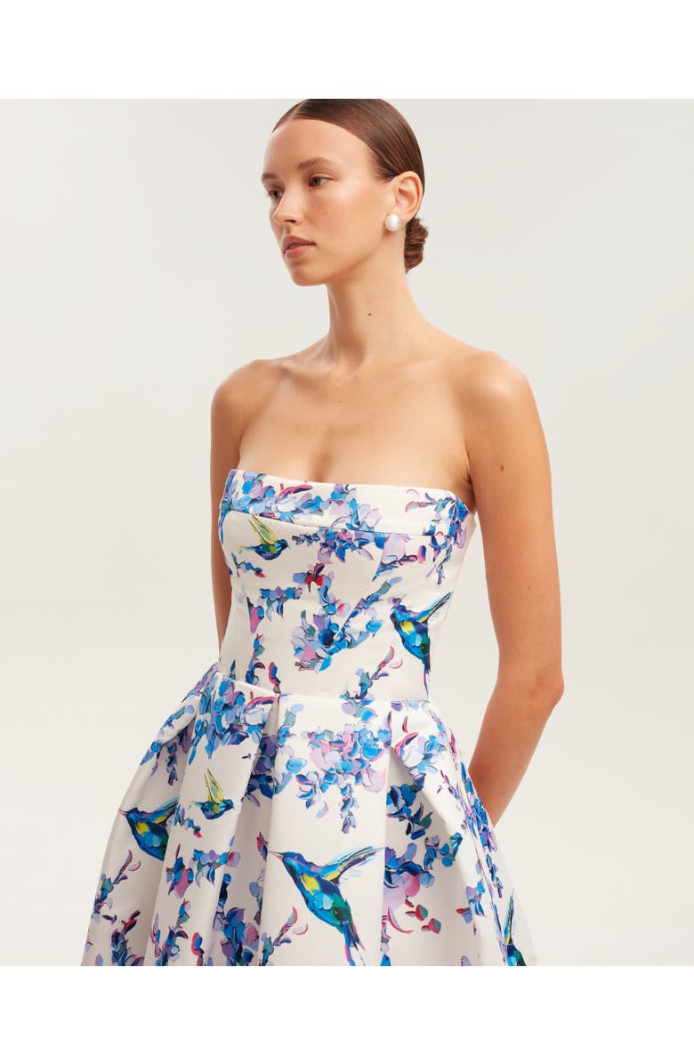 Milla Corset Midi Formal Occasion Dress, Alternate, color, Lavender Birds