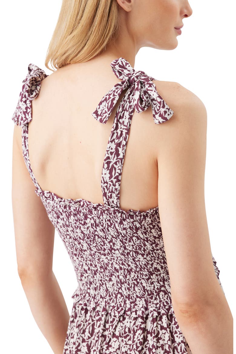 Dana Shirred Dress, Alternate, color, Maroon / White