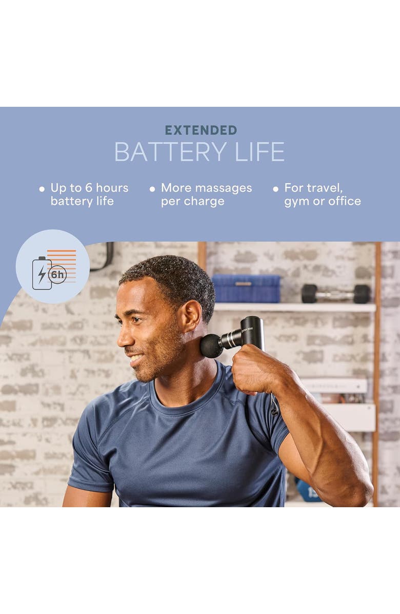 Lifepro DynaMini Percussion Massage Gun Deep Tissue Portable Handheld Massager Gun, Alternate, color, Black