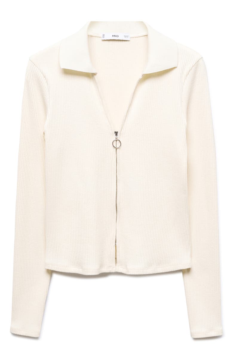 MANGO Zip Rib Cardigan, Alternate, color,