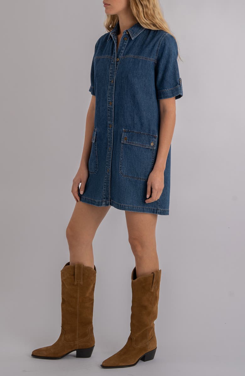 KUT from the Kloth Eliza Denim Mini Shirtdress, Alternate, color, Capturing