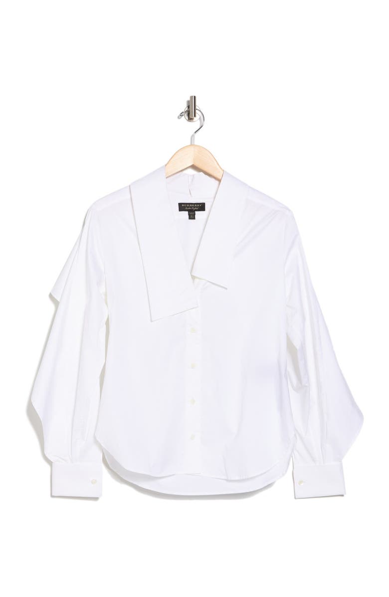 Burberry Ruffle Trimmed Shirt, Alternate, color,
