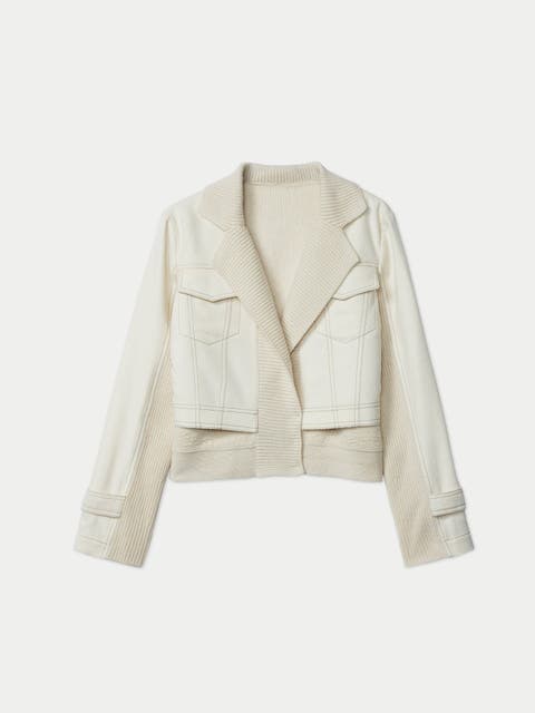 Cashmere Knit and Sew Cropped Jacket