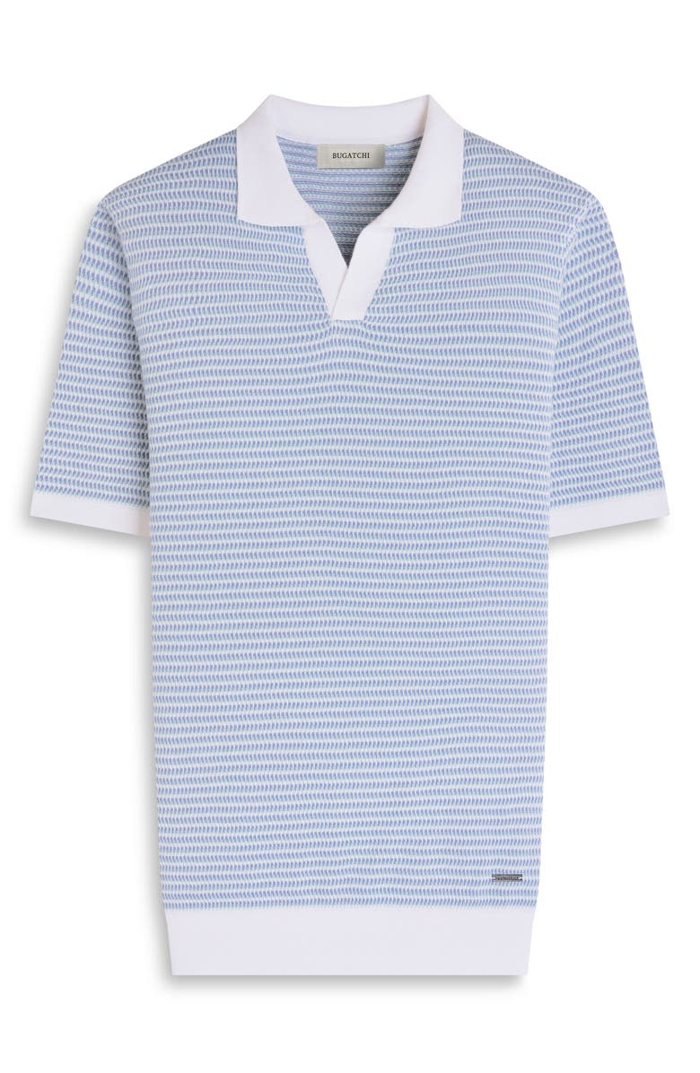 Bugatchi Johnny Collar Stripe Sweater, Alternate, color, Peacock