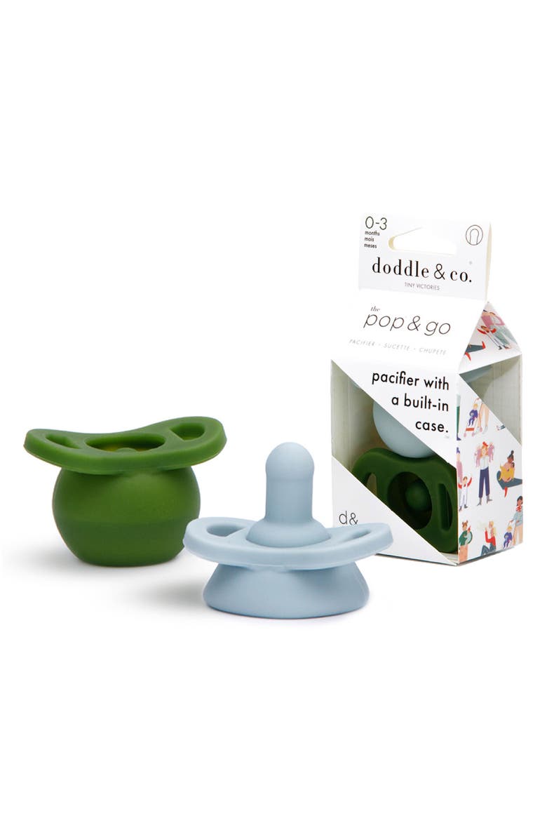 Doddle & Co. 2-Pack Pop & Go Pacifier Set, Main, color, Scout/ Cloud 9
